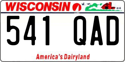 WI license plate 541QAD