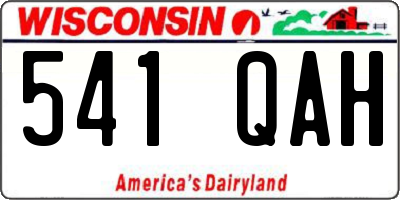 WI license plate 541QAH