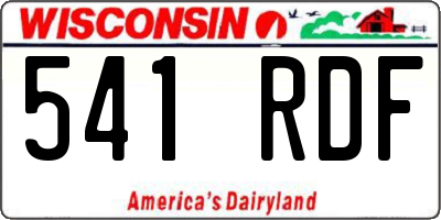 WI license plate 541RDF
