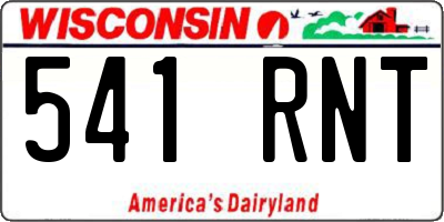 WI license plate 541RNT