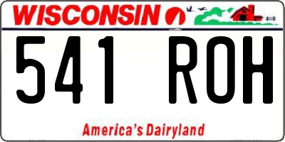 WI license plate 541ROH