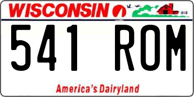 WI license plate 541ROM