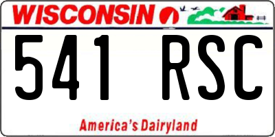 WI license plate 541RSC