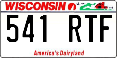 WI license plate 541RTF