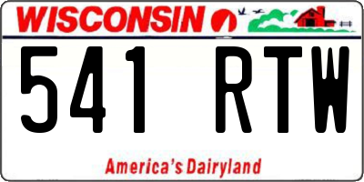 WI license plate 541RTW