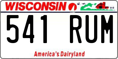 WI license plate 541RUM