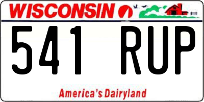 WI license plate 541RUP