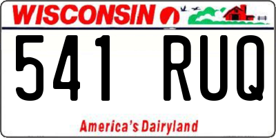 WI license plate 541RUQ