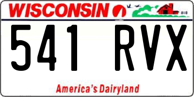 WI license plate 541RVX