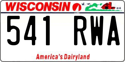 WI license plate 541RWA