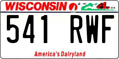 WI license plate 541RWF