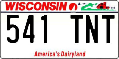 WI license plate 541TNT