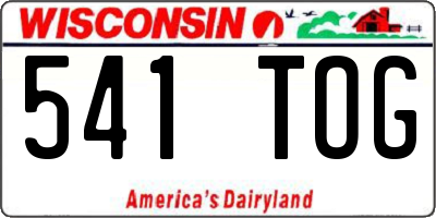 WI license plate 541TOG