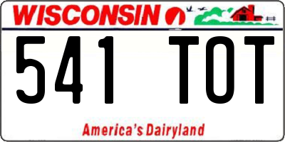 WI license plate 541TOT