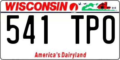WI license plate 541TPO