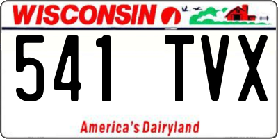 WI license plate 541TVX