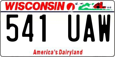 WI license plate 541UAW