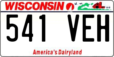 WI license plate 541VEH
