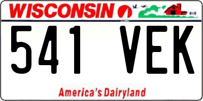 WI license plate 541VEK