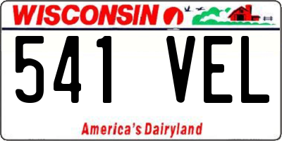 WI license plate 541VEL