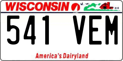 WI license plate 541VEM