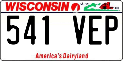 WI license plate 541VEP