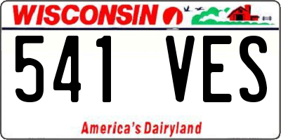 WI license plate 541VES