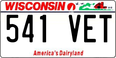 WI license plate 541VET