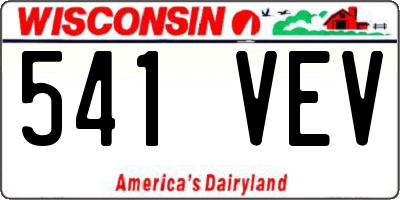 WI license plate 541VEV