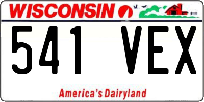 WI license plate 541VEX