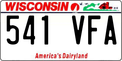 WI license plate 541VFA