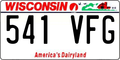 WI license plate 541VFG