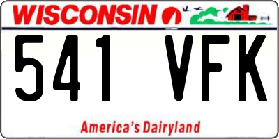 WI license plate 541VFK