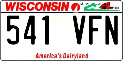 WI license plate 541VFN