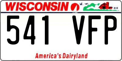 WI license plate 541VFP