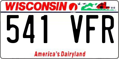 WI license plate 541VFR
