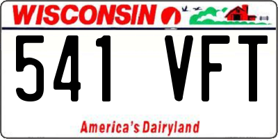 WI license plate 541VFT