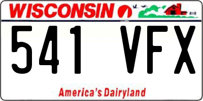 WI license plate 541VFX
