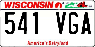 WI license plate 541VGA