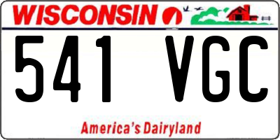 WI license plate 541VGC