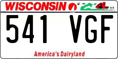 WI license plate 541VGF