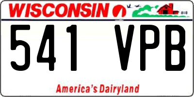 WI license plate 541VPB