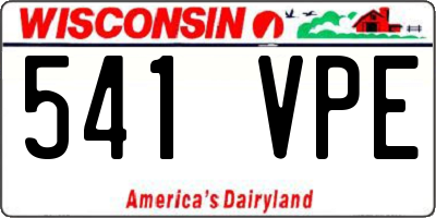 WI license plate 541VPE