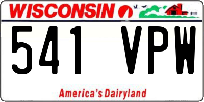 WI license plate 541VPW