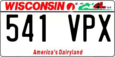 WI license plate 541VPX