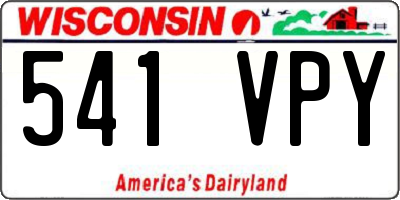 WI license plate 541VPY