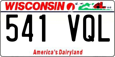 WI license plate 541VQL