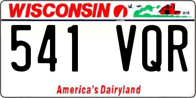WI license plate 541VQR