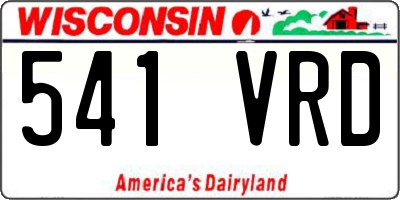 WI license plate 541VRD