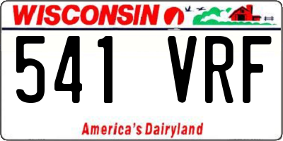 WI license plate 541VRF